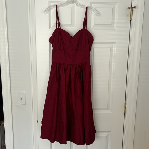 Unique Vintage red dress with capelet size large - Picture 5 of 13